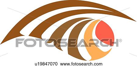 Clipart - Brown lines and coral accent . Fotosearch