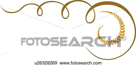 Clip Art - Brown loops with gold arrows . Fotosearch