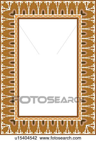 Brown, orange and black victorian Border View Large Clip Art Graphic Clipart - Brown, orange and black victorian Border. Fotosearch