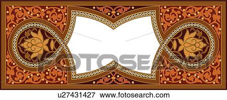 Brown, Orange and Gold Arabesque Design View Large Clip Art Graphic Clip Art - Brown, Orange and Gold Arabesque Design. Fotosearch