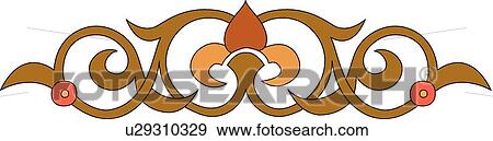Brown, Orange and Red Fancy Arabesque Design View Large Clip Art Graphic Clip Art - Brown, Orange and Red Fancy Arabesque Design. Fotosearch