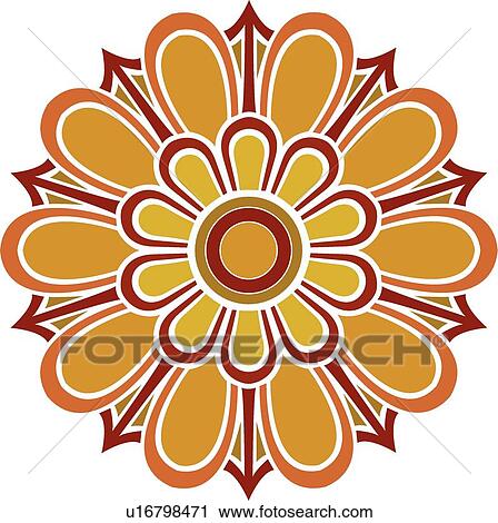 Brown, Orange and Yellow Flower View Large Clip Art Graphic Clipart - Brown, Orange and Yellow Flower. Fotosearch