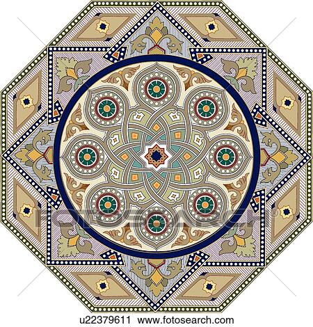 Brown, orange, purple and teal eight sided Design Ornament View Large Clip Art Graphic Clipart - Brown, orange, purple and teal eight sided Design Ornament. Fotosearch
