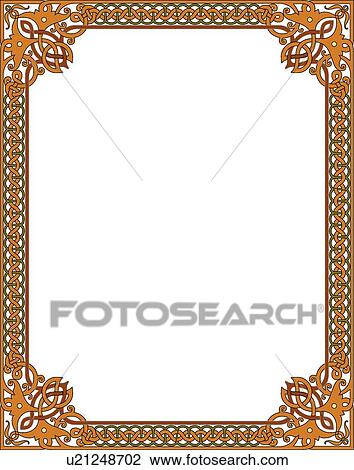 Brown Ornate Border View Large Clip Art Graphic Clipart - Brown Ornate Border. Fotosearch