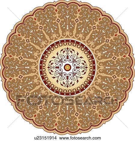 Brown Scalloped Pattern Design Ornament View Large Clip Art Graphic Clipart - Brown Scalloped Pattern Design Ornament. Fotosearch