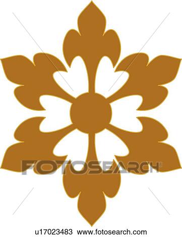 Brown snowflake View Large Clip Art Graphic Clipart - Brown snowflake . Fotosearch