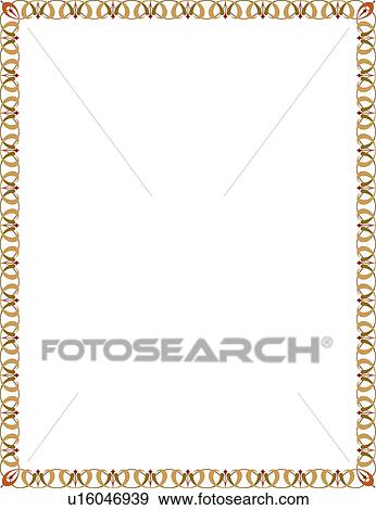 Clip Art - Brown Swirl Border. Fotosearch