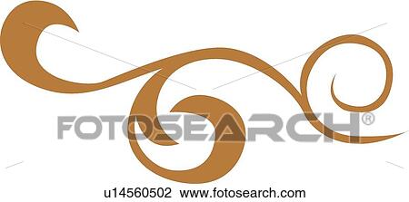Clipart - Brown swirling leaf illustration. Fotosearch