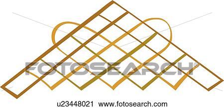 Clipart - Brown triangle and gold heart . Fotosearch