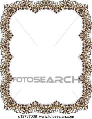 Brown Victorian Border View Large Clip Art Graphic Clip Art - Brown Victorian Border. Fotosearch