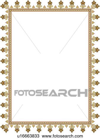 Brown Vintage Border View Large Clip Art Graphic Clipart - Brown Vintage Border. Fotosearch