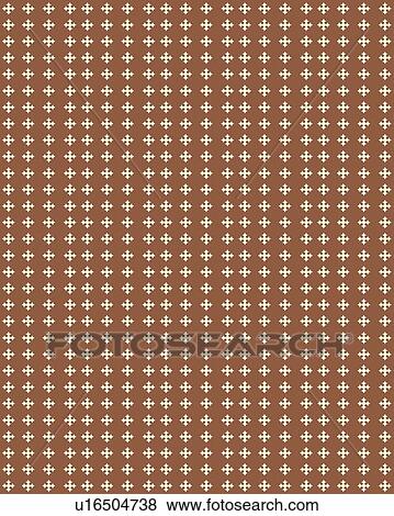 Clip Art - Brown with White Cross Background Pattern. Fotosearch