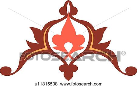 Clip Art - Burgundy and coral design . Fotosearch