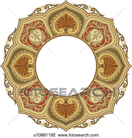 Clipart - Burgundy and Gold Embellishment. Fotosearch