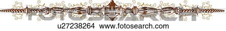 Burgundy and gold horizontal Design Ornament View Large Clip Art Graphic Clipart - Burgundy and gold horizontal Design Ornament. Fotosearch