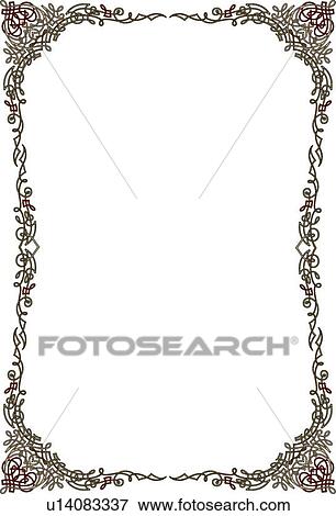 Clip Art - Burgundy and Green Border. Fotosearch