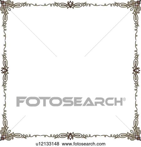 Clip Art - Burgundy and Green Square Border. Fotosearch