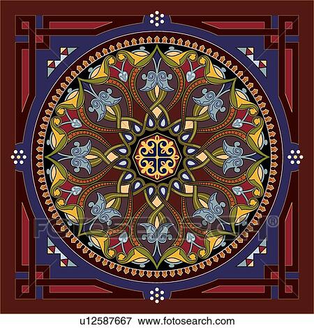 Burgundy, blue and yellow circle in square Design Ornament View Large Clip Art Graphic Clip Art - Burgundy, blue and yellow circle in square Design Ornament. Fotosearch