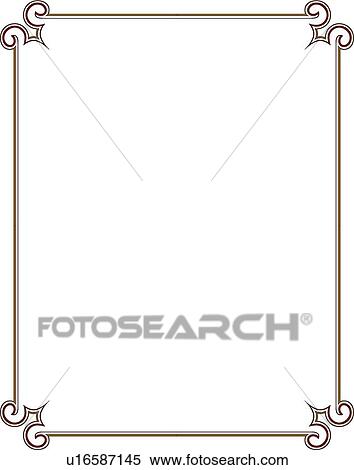 Clipart - Burgundy Border with Decorative Corner. Fotosearch