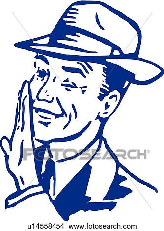 Clipart - Businessman whispering. Fotosearch