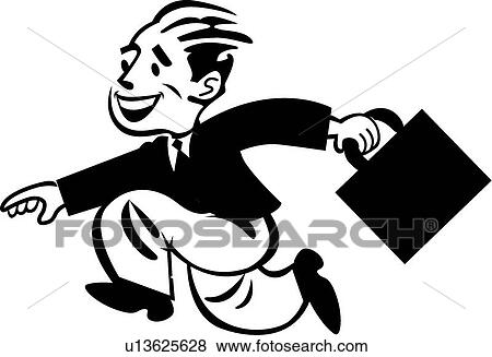Businessman with a briefcase View Large Clip Art Graphic Clip Art - Businessman with a briefcase . Fotosearch