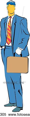 Businessman with a briefcase View Large Clip Art Graphic Clipart - Businessman with a briefcase . Fotosearch
