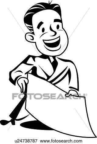 Clip Art - Businessman with a paper. Fotosearch