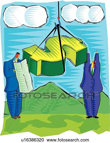 Clipart - Businessmen with a dollar sign . Fotosearch