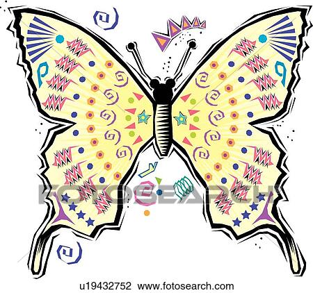 Butterfly View Large Clip Art Graphic Clipart - Butterfly . Fotosearch
