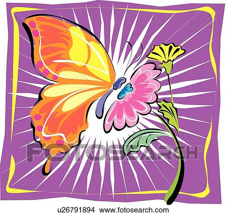 Butterfly View Large Clip Art Graphic Clipart - Butterfly . Fotosearch