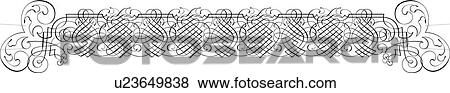 Clip Art - Calligraphic Design Border. Fotosearch