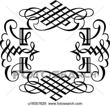 Calligraphic Design Emblem View Large Clip Art Graphic Clip Art - Calligraphic Design Emblem. Fotosearch