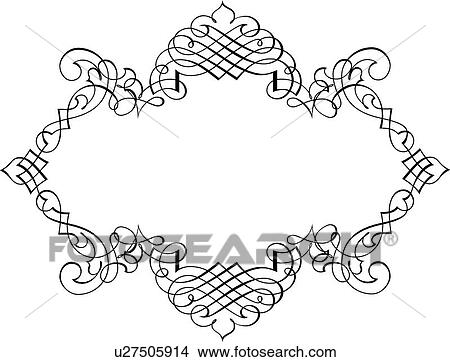 Calligraphic Design for crisscrossed frame View Large Clip Art Graphic Clipart - Calligraphic Design for crisscrossed frame. Fotosearch