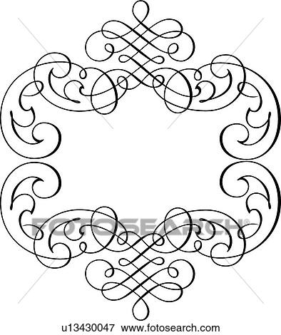 Clip Art - Calligraphic Design Frame. Fotosearch