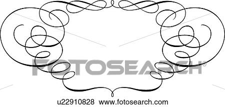 Clip Art - Calligraphic Design Frame. Fotosearch