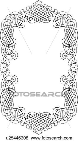 Clip Art - Calligraphic Design Frame. Fotosearch