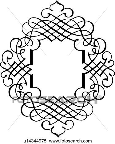 Calligraphic Design Frame View Large Clip Art Graphic Clipart - Calligraphic Design Frame. Fotosearch