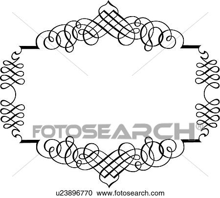 Clipart - Calligraphic Design Frame. Fotosearch