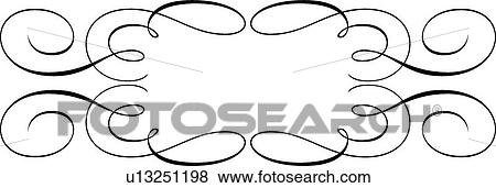 Calligraphic Design graceful banner View Large Clip Art Graphic Clip Art - Calligraphic Design graceful banner. Fotosearch