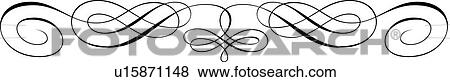 Clip Art - Calligraphic Design Header. Fotosearch