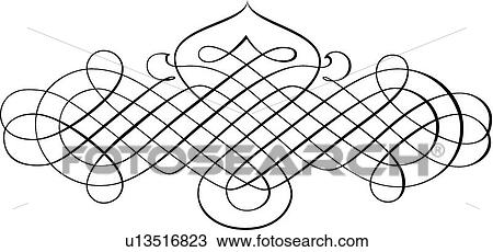 Clipart - Calligraphic Design Header. Fotosearch