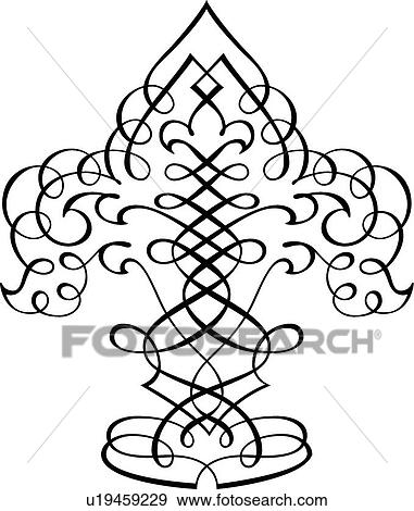 Calligraphic Design Object View Large Clip Art Graphic Clip Art - Calligraphic Design Object. Fotosearch