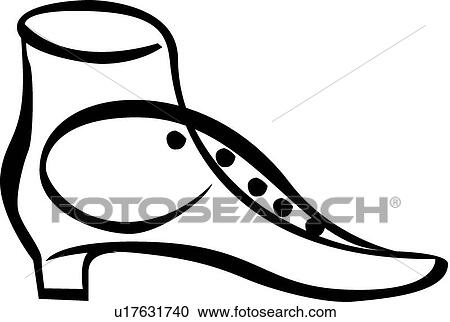 Clipart - Calligraphic Design of a boot. Fotosearch