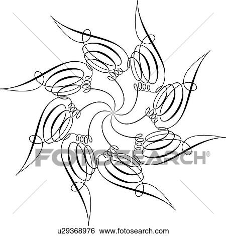 Calligraphic Design of a circle of eight wings View Large Clip Art Graphic Clip Art - Calligraphic Design of a circle of eight wings. Fotosearch