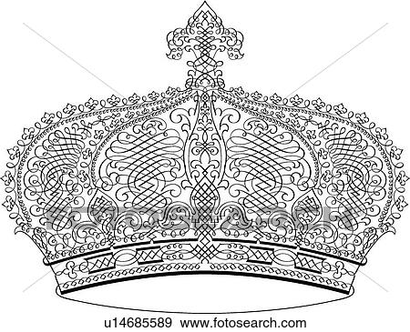 Calligraphic Design of a crown View Large Clip Art Graphic Clip Art - Calligraphic Design of a crown. Fotosearch