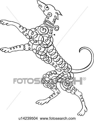 Calligraphic Design of a dog View Large Clip Art Graphic Clipart - Calligraphic Design of a dog. Fotosearch