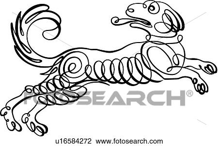 Clipart - Calligraphic Design of a dog. Fotosearch