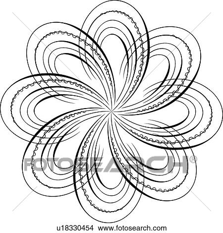 Clipart - Calligraphic Design of a flower. Fotosearch