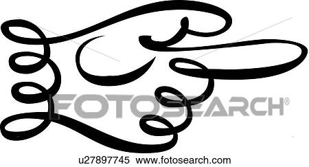 Calligraphic Design of a hand pointing to the right View Large Clip Art Graphic Clipart - Calligraphic Design of a hand pointing to the right. Fotosearch