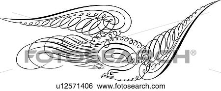 Calligraphic Design of bird flying View Large Clip Art Graphic Clip Art - Calligraphic Design of bird flying. Fotosearch